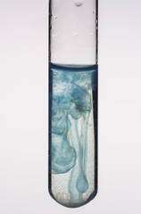 Test tube with blue liquid