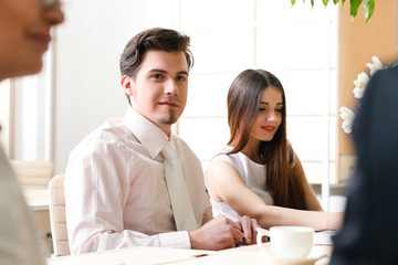 Businessteam working together on project