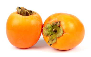 Persimmon fruit isolated on white background.