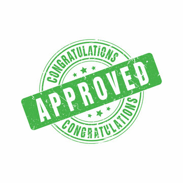 Vector Congratulations Approved stamp