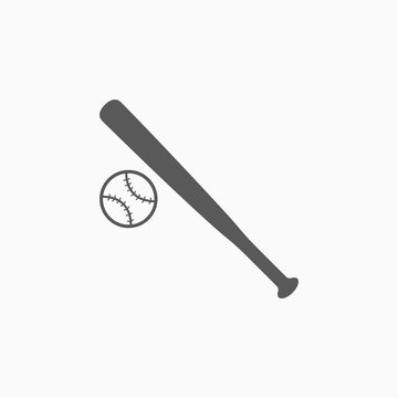 Baseball Bat And Ball Icon