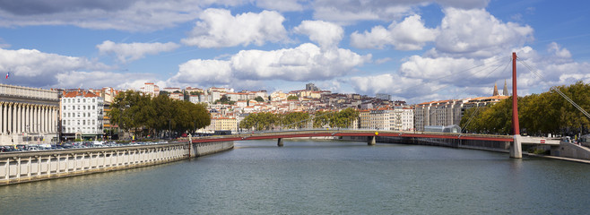 Overlooking the Saone river in Lyon, France