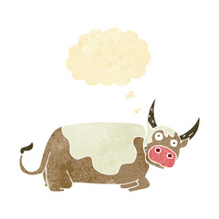 cartoon bull with thought bubble