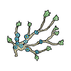 cartoon flowering branch