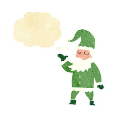 cartoon santa claus with thought bubble