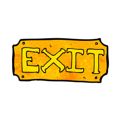 cartoon exit sign