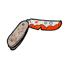 cartoon bloody folding knife