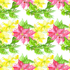 Christmas Flower seamless pattern