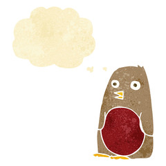 cartoon robin with thought bubble