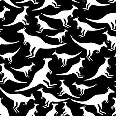 white animal kangaroo seamless vector pattern eps10