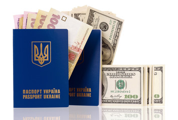 Passport Ukraine with money
