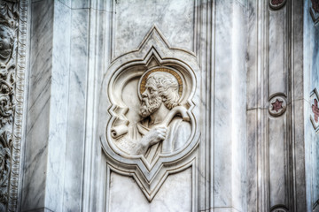 San Francesco bas relief in Santa Croce cathedral