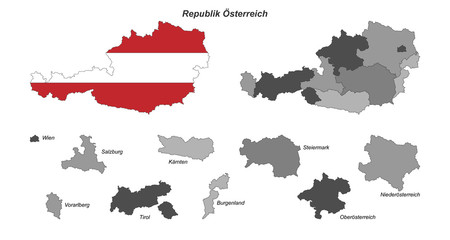 Republik Österreich - Karte mit Bundesländern
