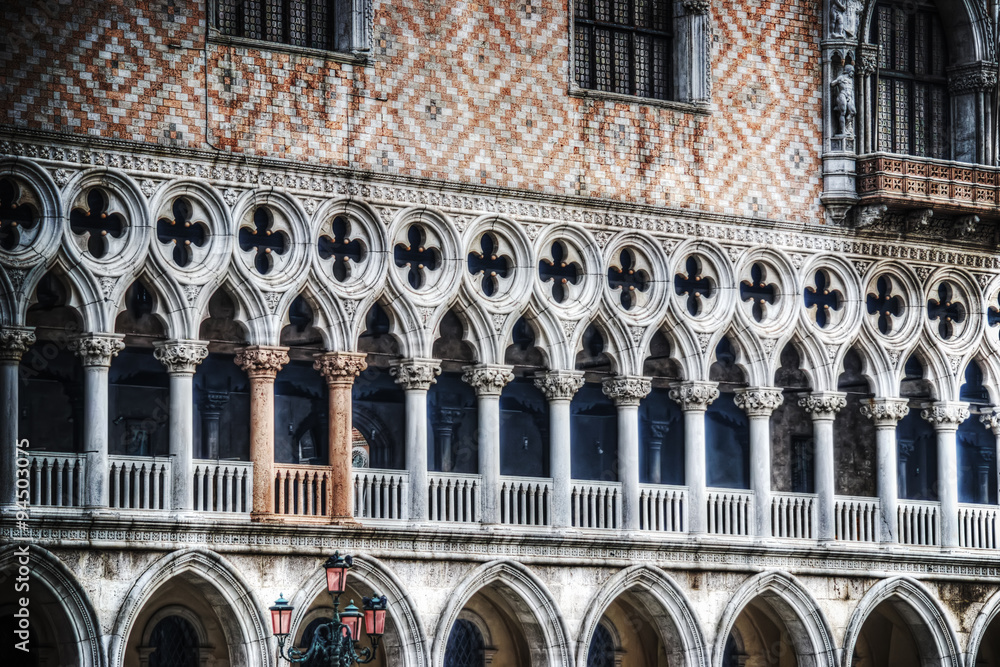 Wall mural pink columns in Venice ducal Palace