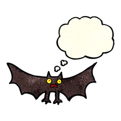 cartoon bat with thought bubble