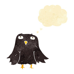 cartoon owl with thought bubble