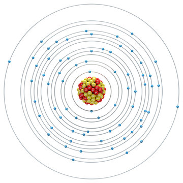 recommend clip art: Ytterbium atom on a white background