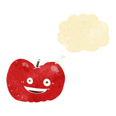 cartoon apple with thought bubble