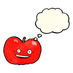 cartoon apple with thought bubble