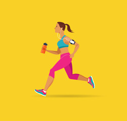 Fototapeta na wymiar woman running, jogging - infographic