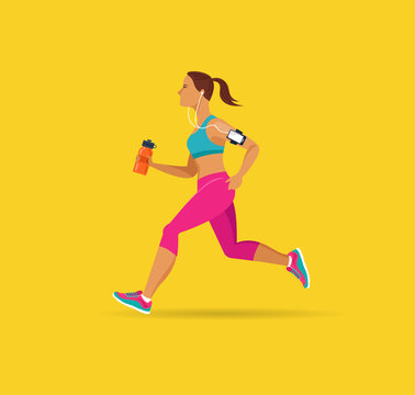 woman running, jogging - infographic