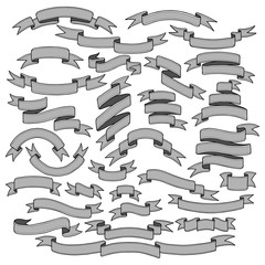 Vintage ribbon banners set