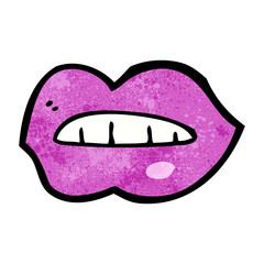 cartoon pink lips