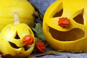 Halloween pumpkin leaves fall