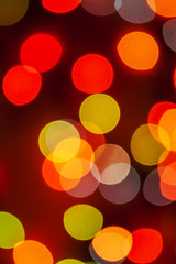 Multicolored defocused bokeh blurry lights, Christmas lights, fe
