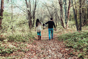 Fototapeta premium Mom Dad and son