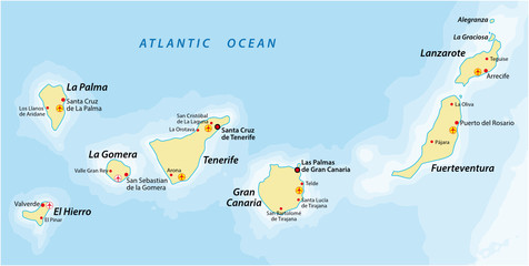 Canary Islands map © lesniewski