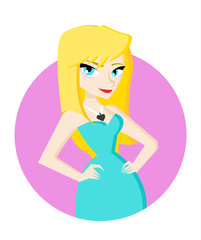 mujer rubia elegante