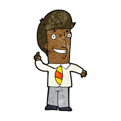 cartoon office man with idea