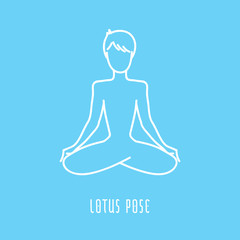 Yoga pose line icon