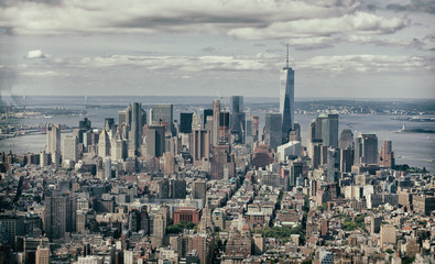 Fototapeta na wymiar Vintage effect of Manhattan, New York City.