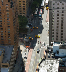 Aerial view of Manhattan streets