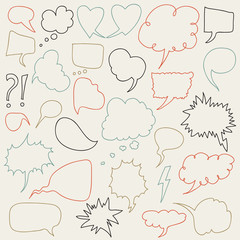 Set of comic speech bubbles.