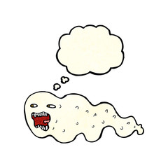 cartoon ghost with thought bubble