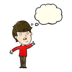 cartoon man asking question with thought bubble