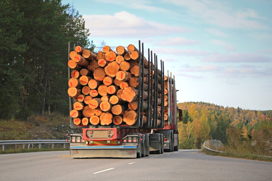Logging Truck on Rural Road
