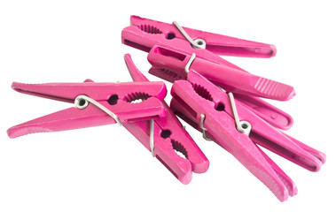 clothes-pegs on white background