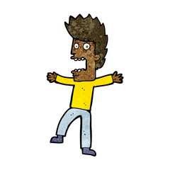 cartoon terrified man