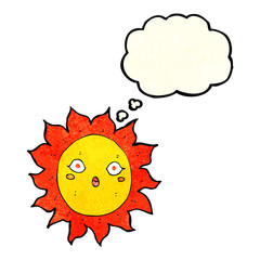 cartoon sun with thought bubble