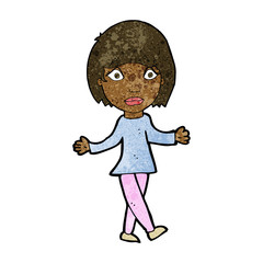 cartoon surprised woman