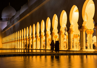 ABU DHABI, UAE - Sheikh Zayed Grand Mosque in Abu Dhabi, United Arab Emirates. Grand Mosque in Abu...