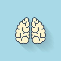 Flat web icon. Brains