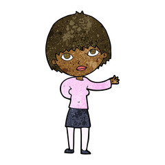 cartoon woman explaining