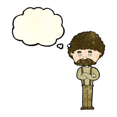 cartoon old man  with thought bubble