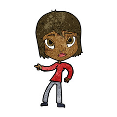 cartoon pointing woman