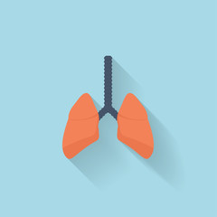 Flat web internet icon. Lung.